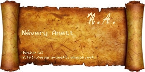Névery Anett névjegykártya